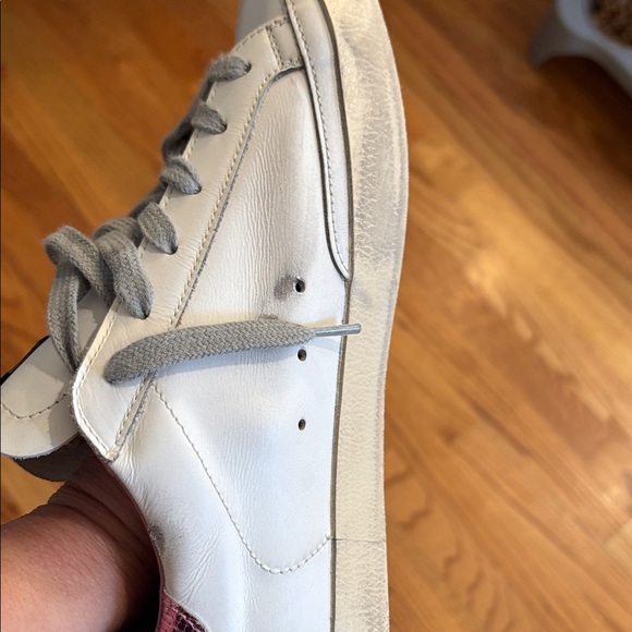 Golden Goose Women's White and Pink Star Super-Star Sneakers - Picture 5 of 8